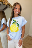 Amalfi Lemons Sweater Top Blue