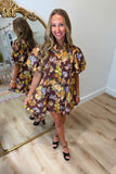 Changing Colors Floral Dress Brown