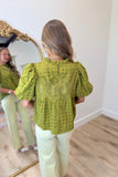 Eyelet Grace Blouse Olive
