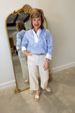 Renuar Wide Leg Ankle Pant Oyster