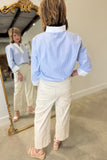 Renuar Wide Leg Ankle Pant Oyster