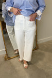APNY Ponte Cropped Wide Leg Pant White