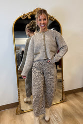 Monocromatic Fuzzy Cardigan Jacket Mocha