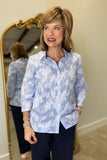 Charlie B Yarn Dyed Striped Blouse Blue