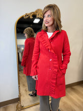 Renuar Ruffle Knit Jacket Scarlet