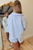 Seventh Inning Striped Short Set Navy
