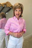 Foxcroft Tammy Pink Lattice Blouse