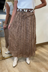 Timeless Grace Maxi Lace Skirt Brown