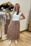 Timeless Grace Maxi Lace Skirt Brown