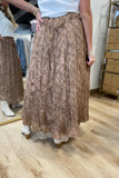 Timeless Grace Maxi Lace Skirt Brown