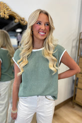 Cozy Basic Sweater Vest Olive