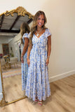 Something Blue Floral Velvet Dress