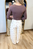 Polka Dot Barrel Jeans Cream