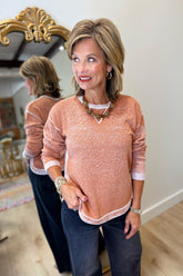 Charlie B Crew Neck Sweater Ginger