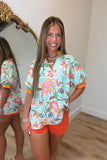 Umgee Citrus Bloom Floral Top