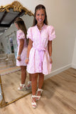 Verona Floral Eyelet Dress Pink
