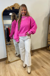 Pretty in Pink Mock Neck Sweater
