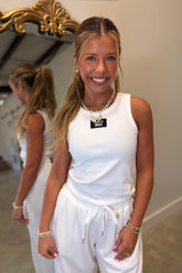 Lulu Mac Terrycloth Tank Top White