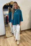 Ellen Mock Neck Pullover Teal