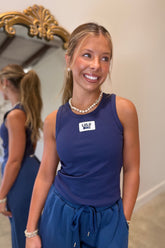 Lulu Mac Terrycloth Tank Top Navy