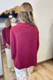 Ellen Mock Neck Pullover Wine