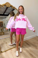 Lulu Mac Script Sweatshirt Light Pink/Bubblegum