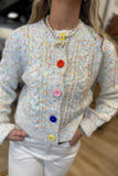 Colored Cozy Button Cardigan