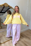 Lulu Mac Script Sweatshirt Butter/Pink