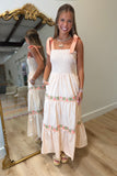 Napa Shoulder Tie Maxi Dress Peach