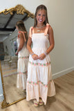 Napa Shoulder Tie Maxi Dress Peach