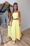 Carolina Gingham Maxi Skirt Yellow