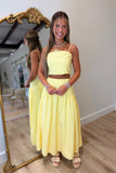 Carolina Gingham Maxi Skirt Yellow