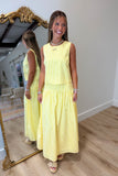 Carolina Gingham Maxi Skirt Yellow
