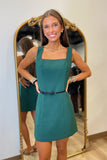 Totally Tailored Dress w Belt Hunter Green