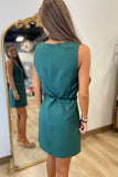 Totally Tailored Dress w Belt Hunter Green