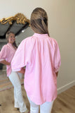 Umgee Textured Blouse Pink