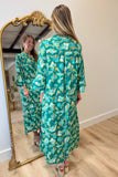 Umgee Paisley Mix Midi Dress Teal