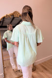 Portofino Pin Stripe Top Green