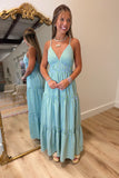 Barbados Striped Maxi Dress Blue Green