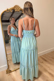 Barbados Striped Maxi Dress Blue Green