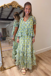 Tulum Petals Skirt Set Green