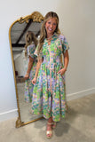 Stella Painted Floral Dress Green