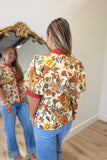 Fall Frenzy Floral Top Brick
