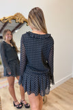Dot Drama Skort Set Black