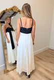 Elegant Night Satin Bow Dress