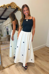 Contrast Couture Dot Dress