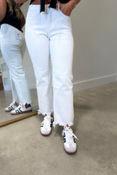 Vervet Mid Rise Crop Straight Optic White