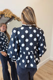 Delilah Dots Blouse Black