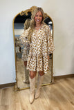 Umgee Leopard Boho Dress Brown