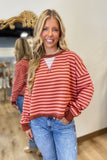 Cranberry and Coral Crush French Terry Top
